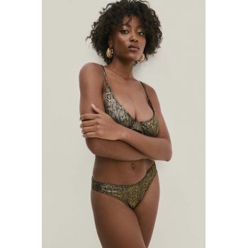 Answear Lab sutien de baie culoarea auriu, cupa usor rigidizata