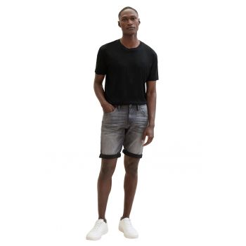 Bermude din denim cu aspect decolorat