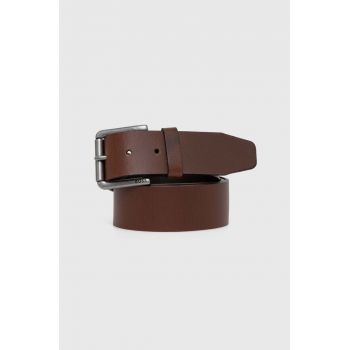 BOSS curea de piele barbati, culoarea maro