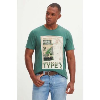 Medicine tricou din bumbac barbati, culoarea verde, cu imprimeu