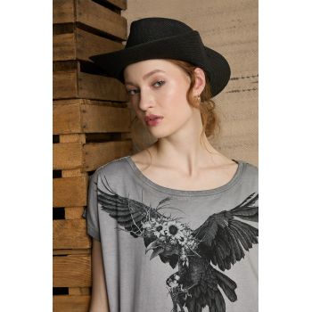 Medicine tricou din bumbac femei, culoarea gri ieftin