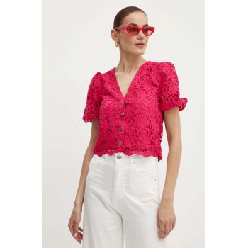 Morgan bluza ORIA femei, culoarea roz, neted, ORIA