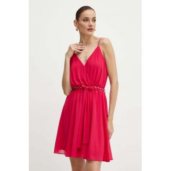 Morgan rochie RENODO culoarea roz, mini, evazati, RENODO