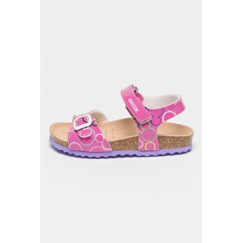 Sandale cu velcro si model Mickey Mouse