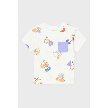Tricou cu imprimeu si buzunar aplicat pe piept