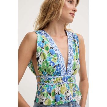 Answear Lab bluza din bumbac femei, culoarea verde, modelator