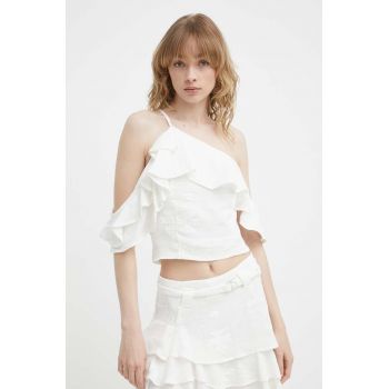 IRO top din bumbac culoarea alb, neted