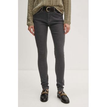 Pepe Jeans jeansi SKINNY JEANS MW femei, culoarea gri, PL204728UH8