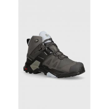 Salomon pantofi X Ultra 4 Mid GTX femei, culoarea gri, L41625000