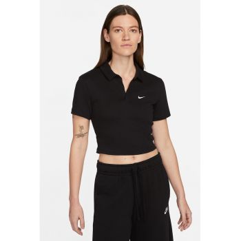 Tricou polo crop Essential