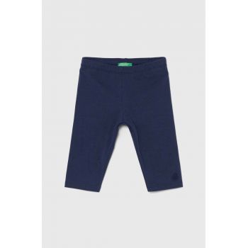 United Colors of Benetton leggins copii culoarea albastru marin, melanj