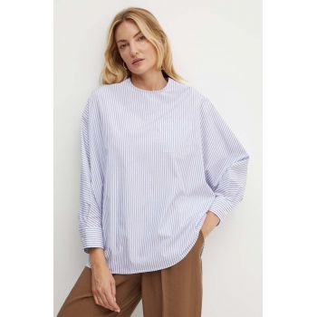 Weekend Max Mara bluza din bumbac femei, culoarea albastru marin, modelator, 2425116101600