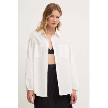 Answear Lab camasa femei, culoarea bej, cu guler clasic, regular