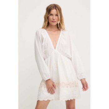 Answear Lab rochie din bumbac culoarea alb, mini, evazati