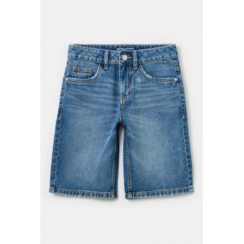 Bermude de denim cu aspect decolorat