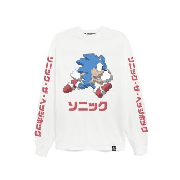 Bluza de bumbac organic cu model Sega Arcade Text Oversized 5421
