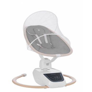 Leagan electric KikkaBoo cu leganare laterala telecomanda si carusel BeeMoove Grey