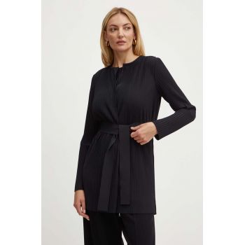 Max Mara Leisure camasa culoarea negru, desfacut, neted, 2426916027600