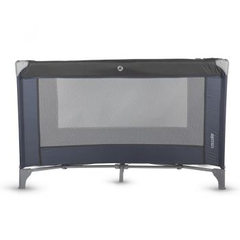 Patut pliabil cu un singur nivel de inaltime Coccolle Notte, Geanta transport inclusa, Dimenisune interioara 120x60 cm, Ideal pentru calatorii, Foarte compact la pliere, Jet Black