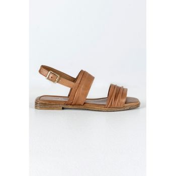 Sandale slingback din piele
