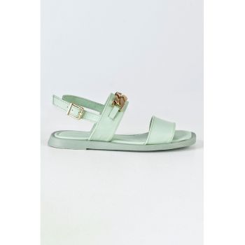 Sandale slingback din piele