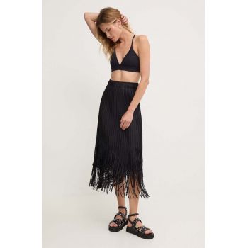 Answear Lab fusta culoarea negru, midi, creion