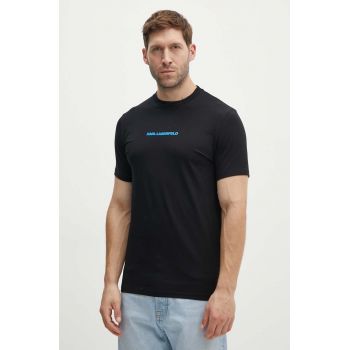 Karl Lagerfeld tricou barbati, culoarea negru, cu imprimeu, 543221.755402