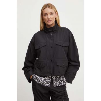 MICHAEL Michael Kors geaca femei, culoarea negru, de tranzitie, oversize, MT420F97LD