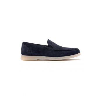 Pantofi loafer de piele intoarsa cu varf rotund
