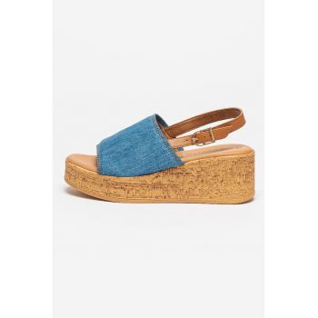 Sandale wedge de denim
