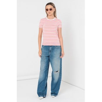 Tricou din bumbac cu model in dungi Esla