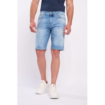 Bermude din denim cu aspect decolorat de firma originali