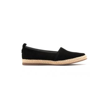 Espadrile de piele intoarsa cu varf rotund