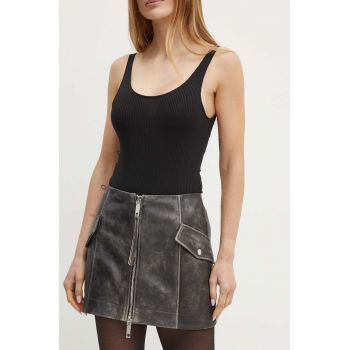 MAX&Co. fusta de piele culoarea negru, mini, evazati, 2426406011200