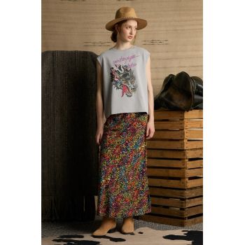Medicine tricou din bumbac femei, culoarea gri ieftin