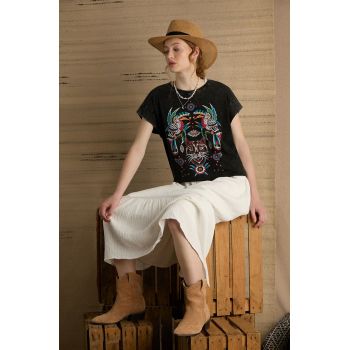 Medicine tricou din bumbac femei, culoarea gri ieftin