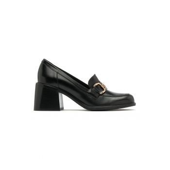 Pantofi loafer de piele cu toc masiv Hera