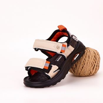 Sandale Baiat Negru/Crem Cu Arici Artly