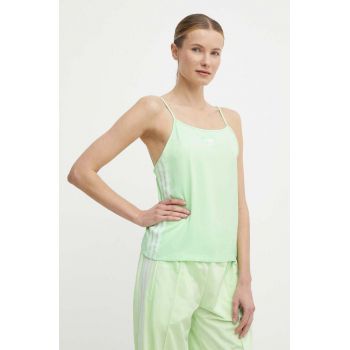 adidas Originals top femei, culoarea verde, cu imprimeu, IN8370