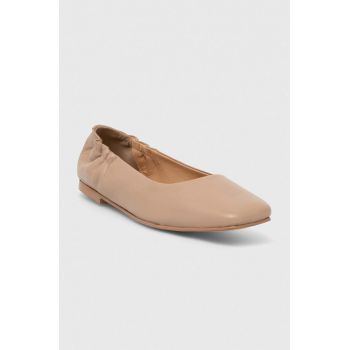 Answear Lab balerini de piele culoarea bej