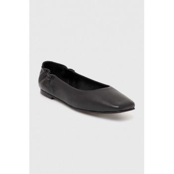 Answear Lab balerini de piele culoarea negru