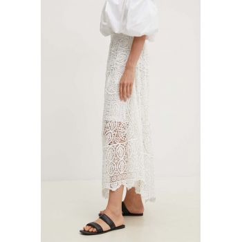 Answear Lab fusta din bumbac culoarea alb, mini, evazati