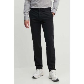 BOSS pantaloni barbati, culoarea negru, drept, 50487976