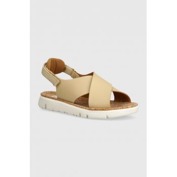 Camper sandale de piele Oruga Sandal femei, culoarea bej, K200157-053