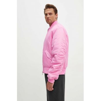Won Hundred geaca bomber barbati, culoarea roz, de iarna, 3040-13033