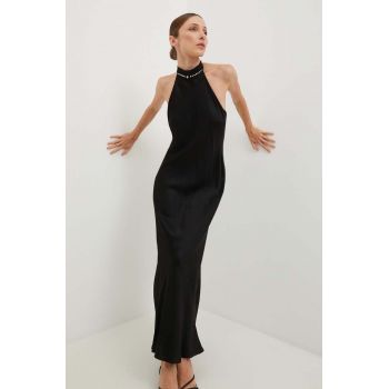 Answear Lab rochie din in culoarea negru, midi, evazati