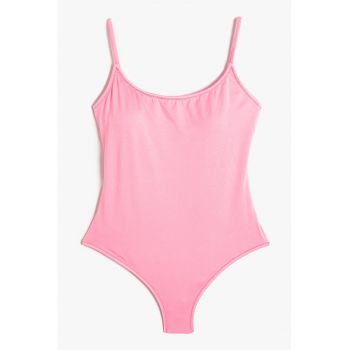 Costum de baie intreg cu decolteu rotund