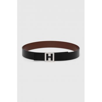 HUGO curea de piele cu doua fete femei, culoarea negru, 50480593
