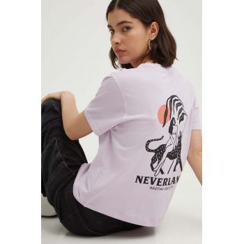 Kaotiko tricou din bumbac femei, culoarea violet, AN017-01-M002