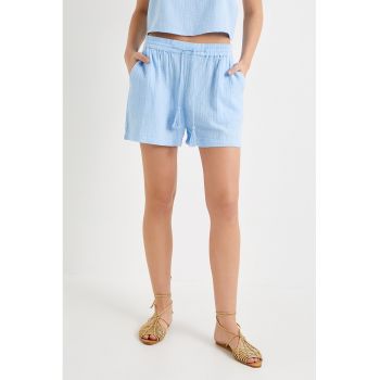 Pantaloni scurti din muslin cu snur de ajustare